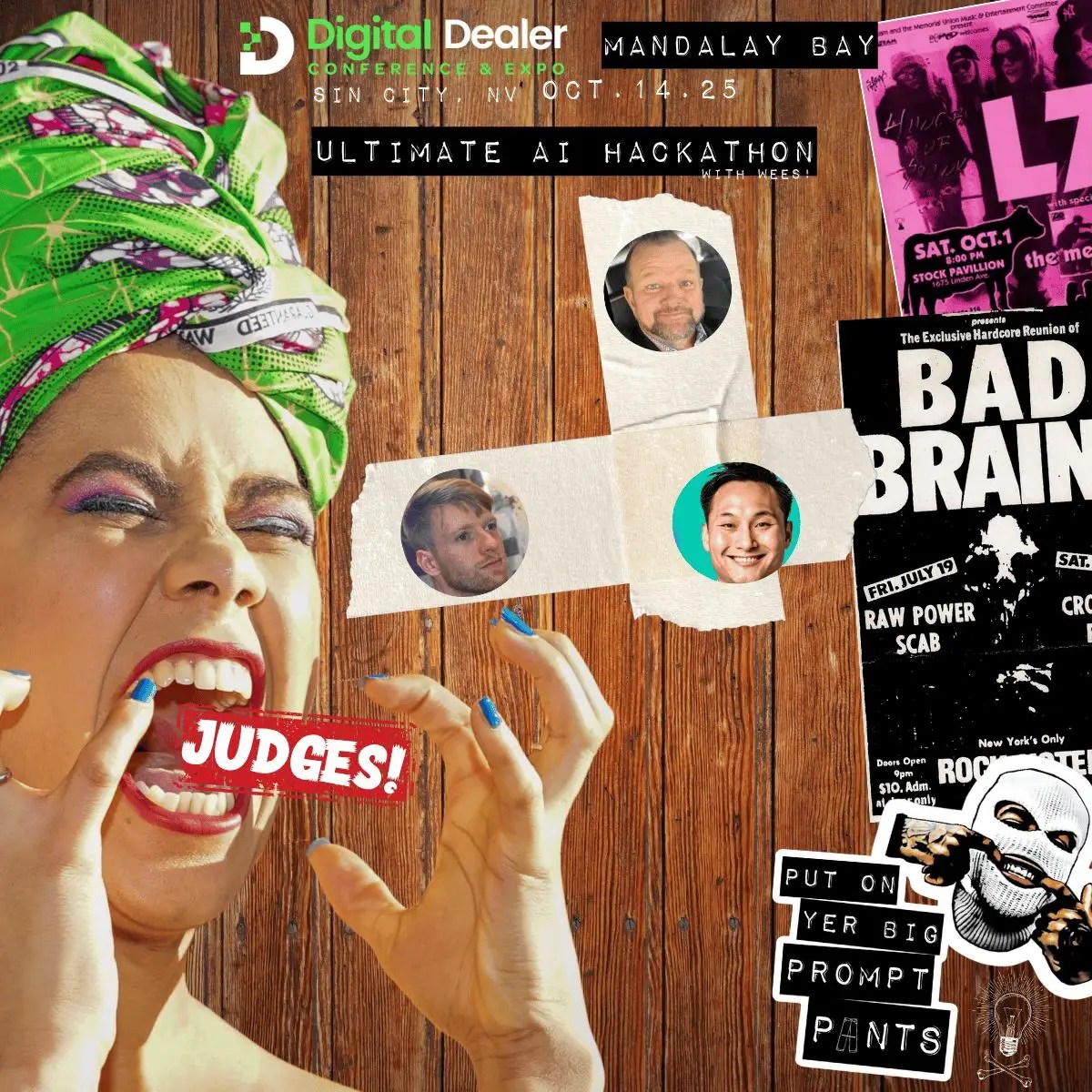 Digital Dealer 2025 AI Hackathon judge graphic for Mandalay Bay